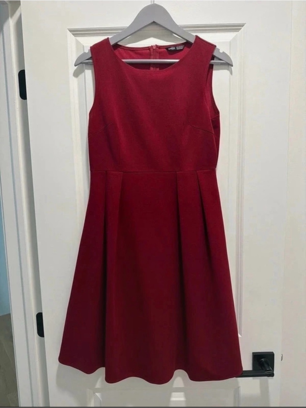 SHEIN Girls Sleeveless Red Fit-and-Flare Party Dress
